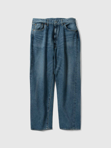 KAPTAIN SUNSHINE 5P Zipper Front Denim Pants Indigo Vintage Wash, Jeans