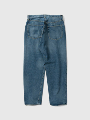 KAPTAIN SUNSHINE 5P Zipper Front Denim Pants Indigo Vintage Wash, Jeans