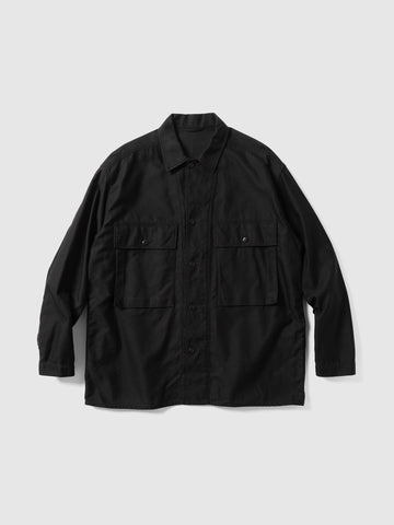 KAPTAIN SUNSHINE Cotton Satin Field Shirt Jacket Black, Jackets