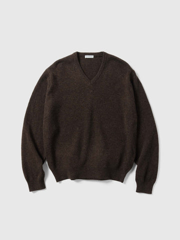 KAPTAIN SUNSHINE Lambswool V-neck Pullover Brown, Sweaters