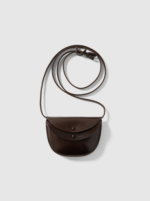 KAPTAIN SUNSHINE Round Wallet Mid Pouch Dark Brown, Pouches