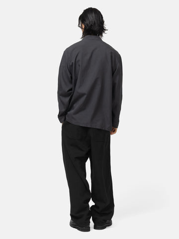 KAPTAIN SUNSHINE Silk Military Shirt Jacket Ink Black, Shirts