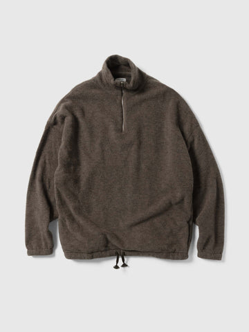 KAPTAIN SUNSHINE Silk Wool Fleece Pullover Brown, Fleece