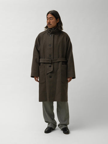 KAPTAIN SUNSHINE Stand Collar Coat Moss, Coats