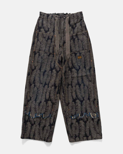 KAPITAL 12oz MAGPIE Denim W-Knee EASY Baggy Pants Dark, Jeans
