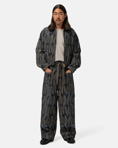KAPITAL 12oz MAGPIE Denim W-Knee EASY Baggy Pants Dark, Jeans