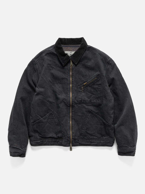 KAPITAL 14oz BLKxBLK Denim BONE Lining Reversible ZIP-UP Work JKT, Denim Jackets