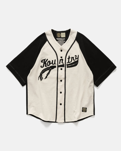 KAPITAL 16/-Densed Jersey Baseball Shirt (BONE) ECRxBlack, T-Shirts