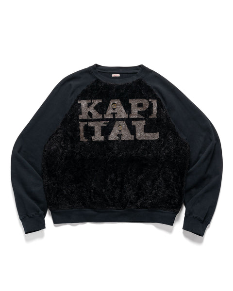 KAPITAL 30/-SWTxFur GRIZZLY SWT (SPEAKEASY KAPITAL) Black, Sweatshirts