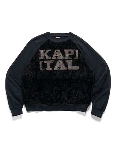 KAPITAL 30/-SWTxFur GRIZZLY SWT (SPEAKEASY KAPITAL) Black, Sweatshirts