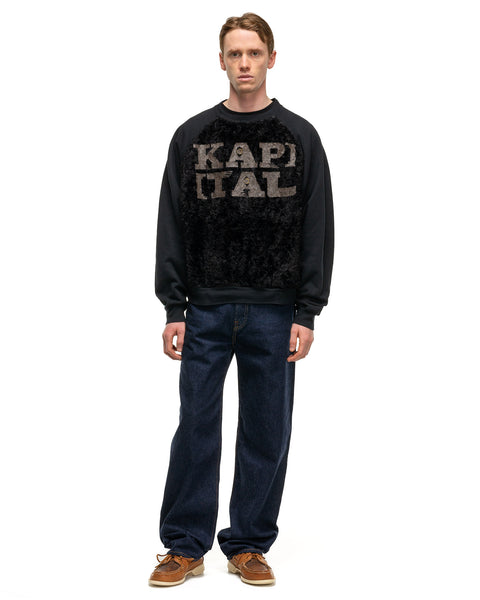 KAPITAL 30/-SWTxFur GRIZZLY SWT (SPEAKEASY KAPITAL) Black, Sweatshirts