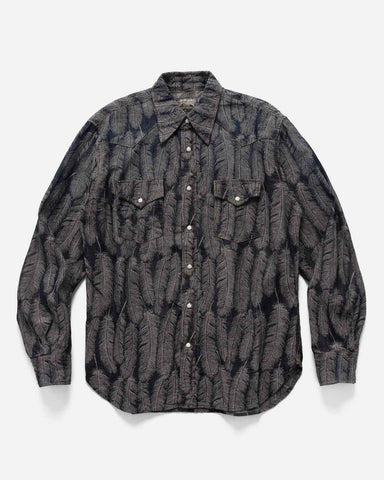 KAPITAL 5oz MAGPIE Denim HUSKY Western Shirt Dark, Shirts