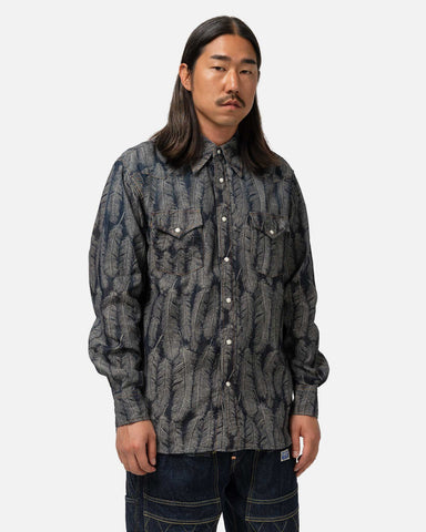 KAPITAL 5oz MAGPIE Denim HUSKY Western Shirt Dark, Shirts