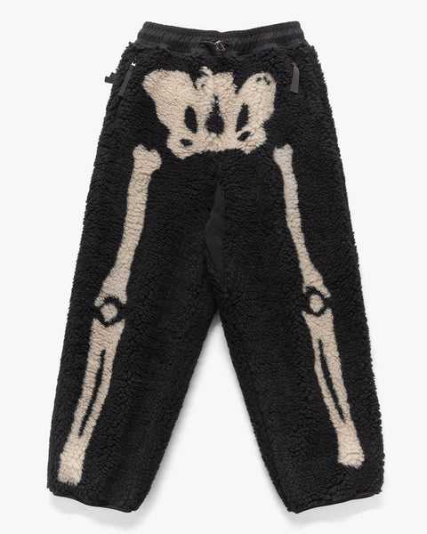 KAPITAL BONE Boa Fleece Easy Pants Black, Pants