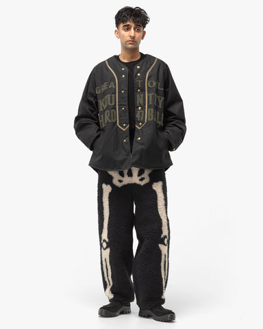 KAPITAL BONE Boa Fleece Easy Pants Black, Pants