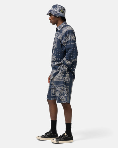 KAPITAL Combed Burberry RAT BRAND Bandana Patchwork EASY Short Pants Aubergine, Shorts