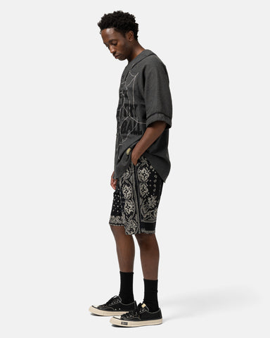 KAPITAL Combed Burberry RAT BRAND Bandana Patchwork EASY Short Pants Black, Shorts