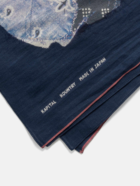 KAPITAL Fastcolor Selvedge Bandana (BANDANA Patchwork) Navy, Bandanas