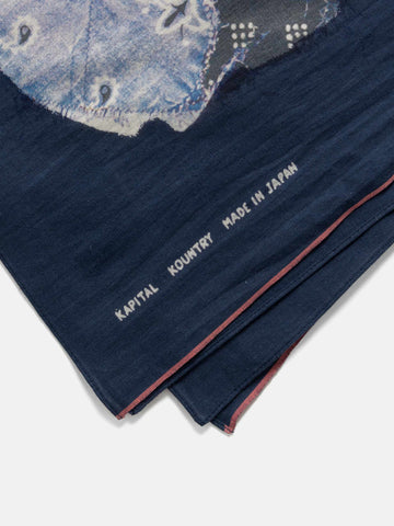 KAPITAL Fastcolor Selvedge Bandana (BANDANA Patchwork) Navy, Bandanas