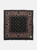 flat shot of Kapital Fastcolor  Selvedge-Bandanna- Antler- NAJA  in black