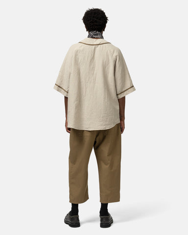 KAPITAL French Linen GREAT KOUNTRY Baseball Shirt Beige, T-Shirts
