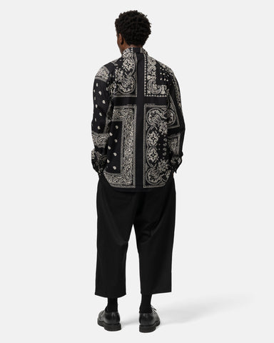 KAPITAL Gauze RAT BRAND Bandana Patchwork Raglan Shirt Black, Shirts