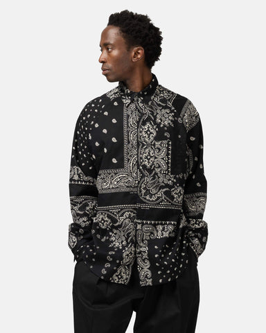 KAPITAL Gauze RAT BRAND Bandana Patchwork Raglan Shirt Black, Shirts