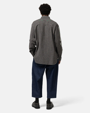 KAPITAL Grandrelle 2TONES BONE Patch Ventilator Workshirt Charcoal, Shirts