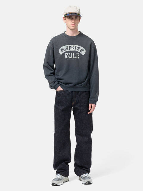 KAPITAL SWT Knit Crew SWT (Kapsize Rule) Black, Sweatshirts