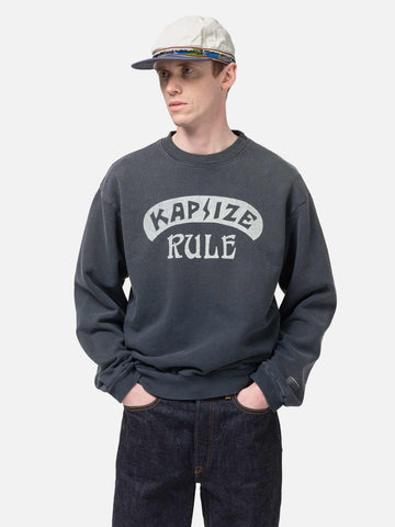 KAPITAL SWT Knit Crew SWT (Kapsize Rule) Black, Sweatshirts