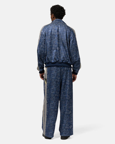 KAPITAL Smooth Jersey COOKIE Bandana Baggy Track Pants Navy, Pants