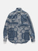 Flat shot of the KAPITAL Viyella Flannel Bandanna HUSKY Western Shirt Navy