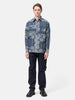 full-body view of model wearing the KAPITAL Viyella Flannel Bandanna HUSKY Western Shirt Navy