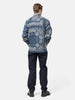 rear view of model wearing the KAPITAL Viyella Flannel Bandanna HUSKY Western Shirt Navy