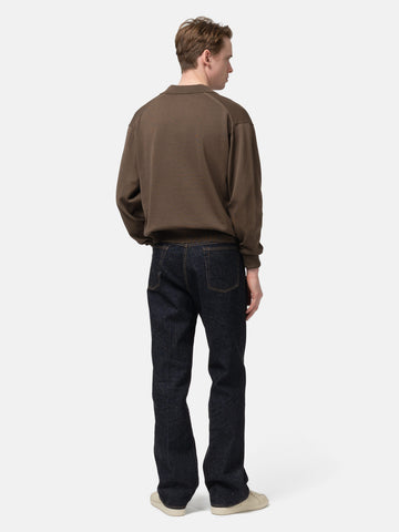 KAPTAIN SUNSHINE Cotton Knit Skipper Shirt Mocha Brown, Sweatshirts