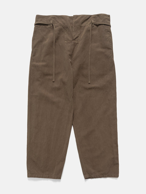 Flat shot of the Kaptain Sunshine Gaba. Traveller Easy Pants Cub Brown