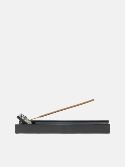KITOWA Porcelain Incense Plate Black, Incense Holders