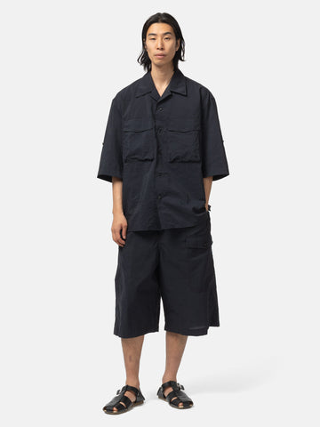 LEMAIRE Short Sleeve Utility Shirt Squid Ink, Shirts