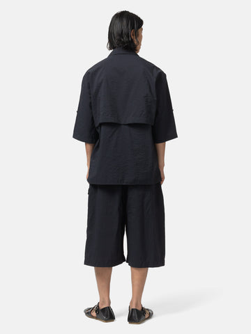 LEMAIRE Short Sleeve Utility Shirt Squid Ink, Shirts
