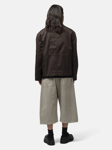 LEMAIRE Leather Collar Blouson Restretto Brown, Jackets