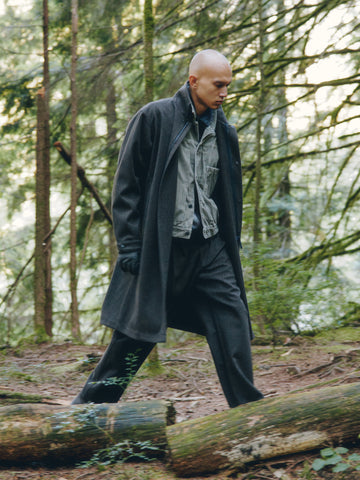 HAVEN Bureau Overcoat - Loro Piana Storm System Wool Charcoal, Coats