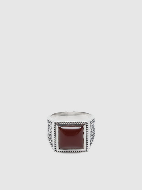 Maple Buick Ring Red Garnet Silver 925, Jewelry
