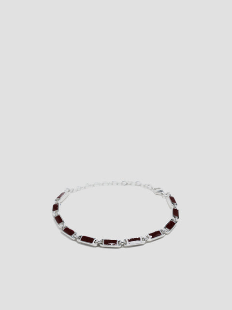 MAPLE Poncho Bracelet Silver 925/Blood Red (Adjustable), Jewelry