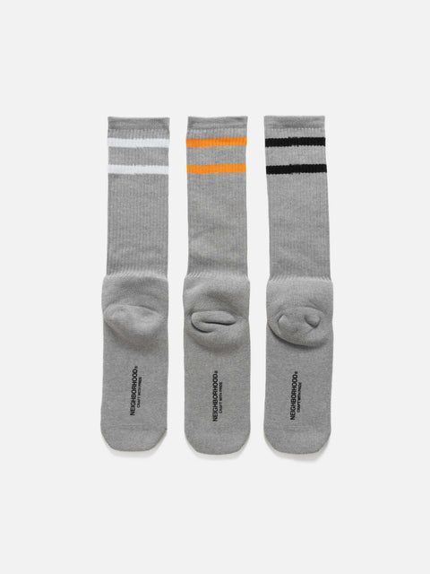 Neighborhood Classic 3Pack Socks Gray, Socks