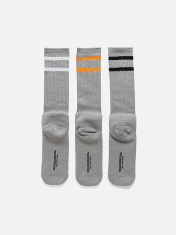 Neighborhood Classic 3Pack Socks Gray, Socks