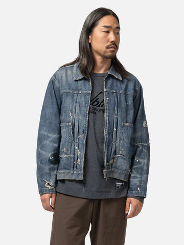 Neighborhood Savage LW Denim Zip Jacket Indigo, Denim Jackets