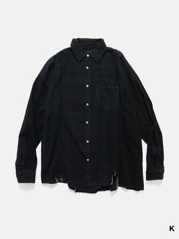 Needles Flannel Shirt -> 7 Cuts Wide Shirt / Over Dye, Shirts