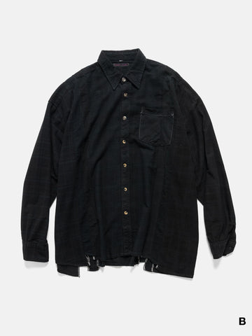 Needles Flannel Shirt -> 7 Cuts Wide Shirt / Over Dye, Shirts