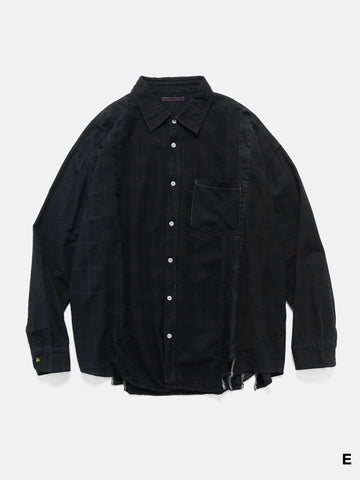 Needles Flannel Shirt -> 7 Cuts Wide Shirt / Over Dye, Shirts