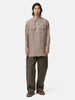 Needles Half Zip Work Shirt - Brushed Linen Canvas Taupe, Shirts